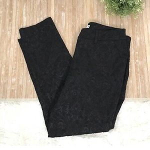 Womens Chicos Textured Floral Embossed Pants